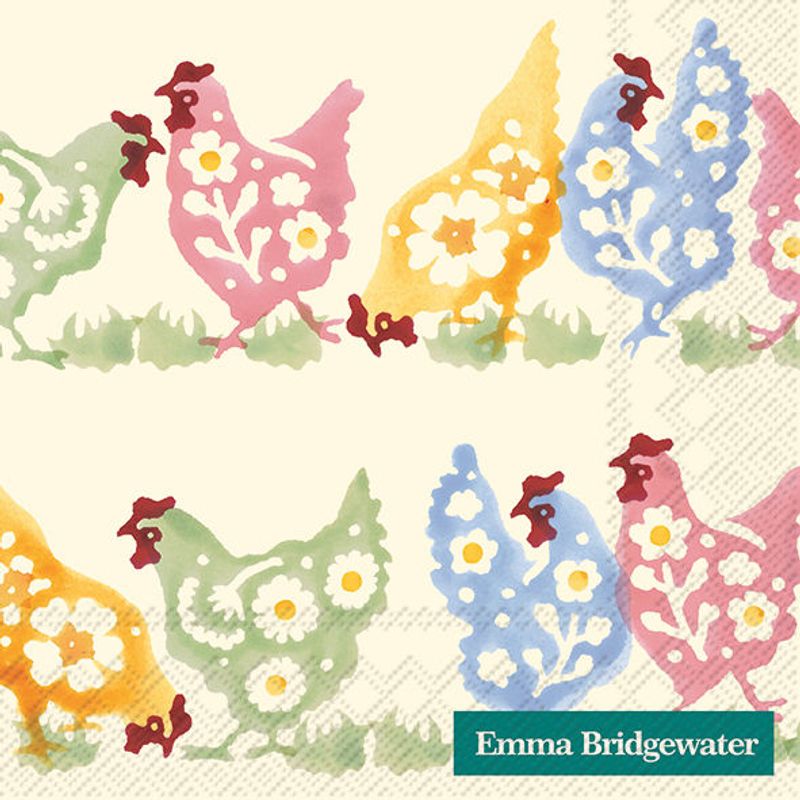 Emma Bridgewater kaffeservietter Spring Chickens Cream
