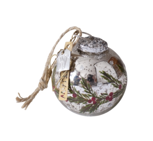 Walther & Co Glasskule m/rød dekor