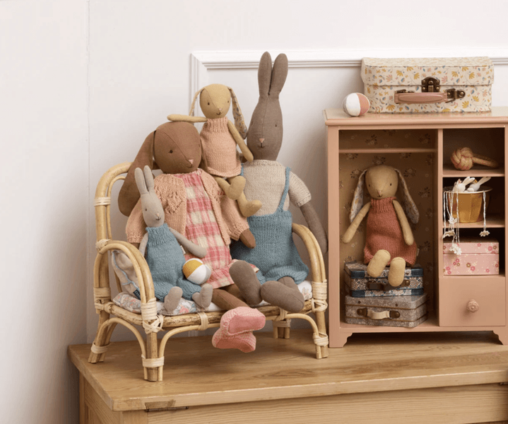 Maileg Rabbit Size 3 Brown, Knitted shirt and overall
