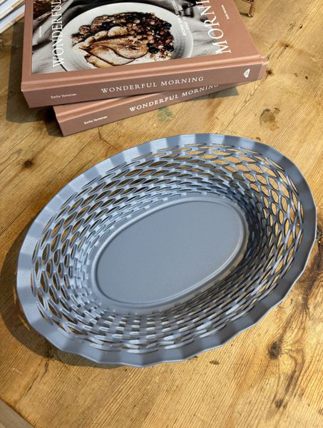 Brødkurv oval liten pastellblå