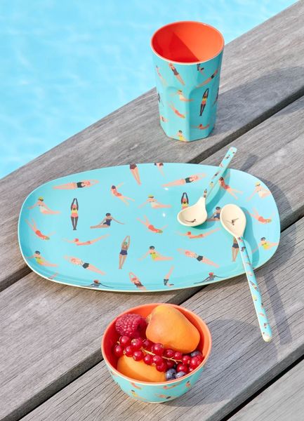 Rice Melamintallerken Retro Swimster
