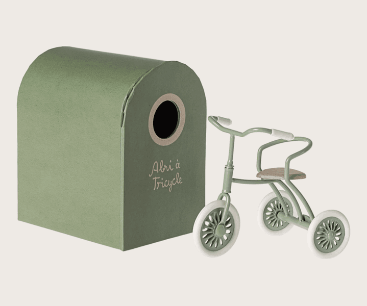 Maileg Abri &agrave; tricycle Mouse Green