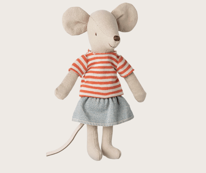 Hovedbilde Maileg Big Sister Mouse red stripes