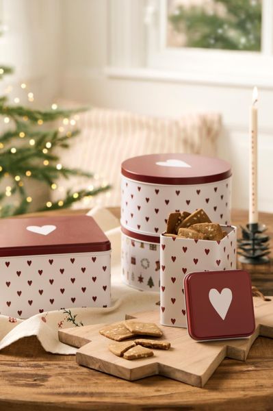 Ib Laursen Kakeboks firkantet R&oslash;de hjerter