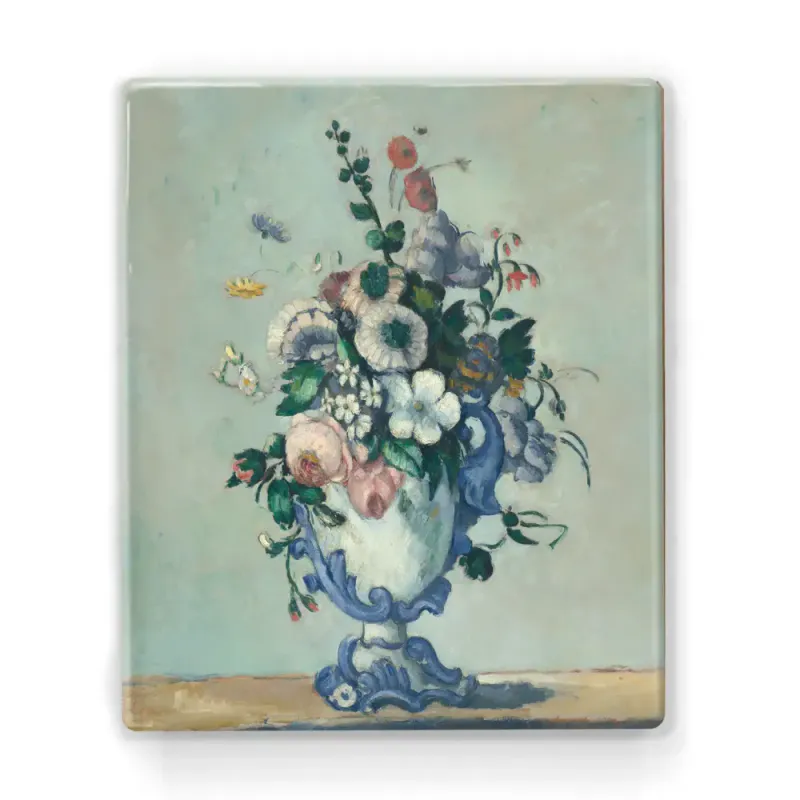 Laqueprint Flowers in A Rococo Vase - Paul Cézanne