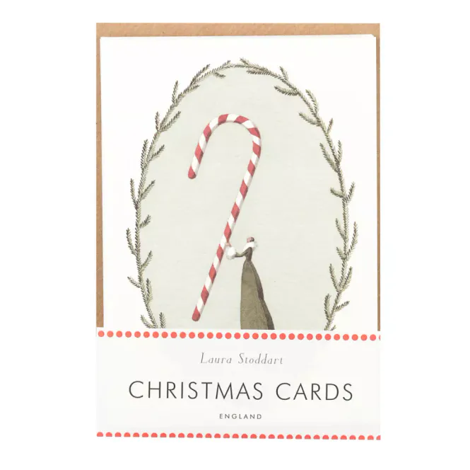 Hovedbilde Laura Stoddart Candy Cane 10 pk julekort