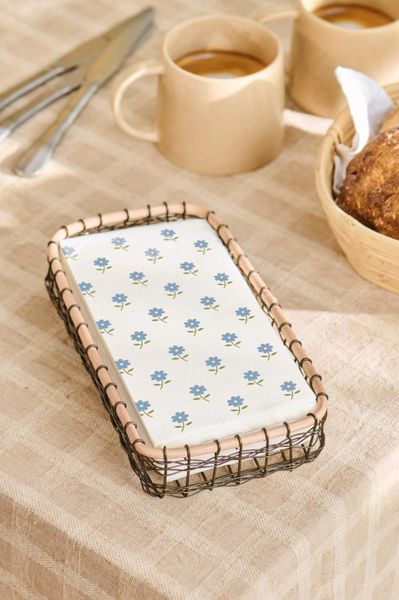 Ib Laursen buffetserviett Bl&aring; blomster