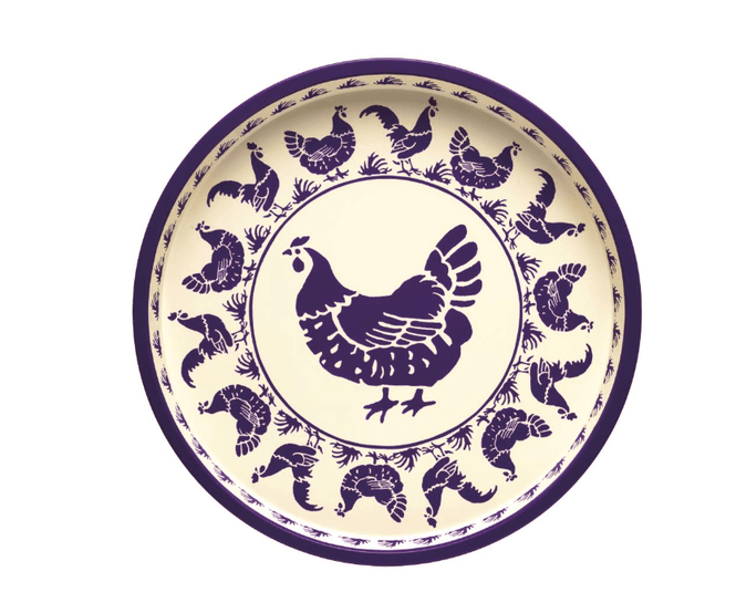 Hovedbilde Emma Bridgewater Blue Hen rundt brett 