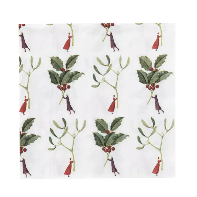 Hovedbilde Laura Stoddart Holly and Mistletoe servietter
