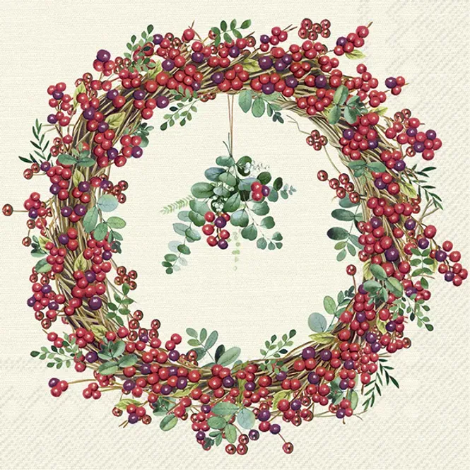 Hovedbilde Ihr Berry Wreath Cream servietter