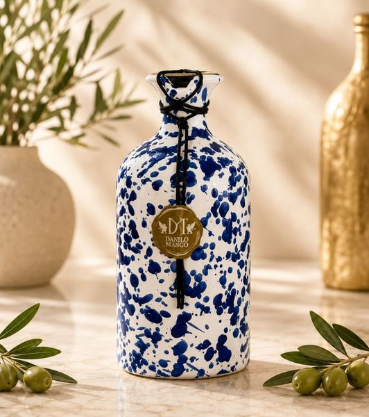 Manco EVOO 500ml keramikkflaske r&oslash;d/bl&aring;/gr&oslash;nn