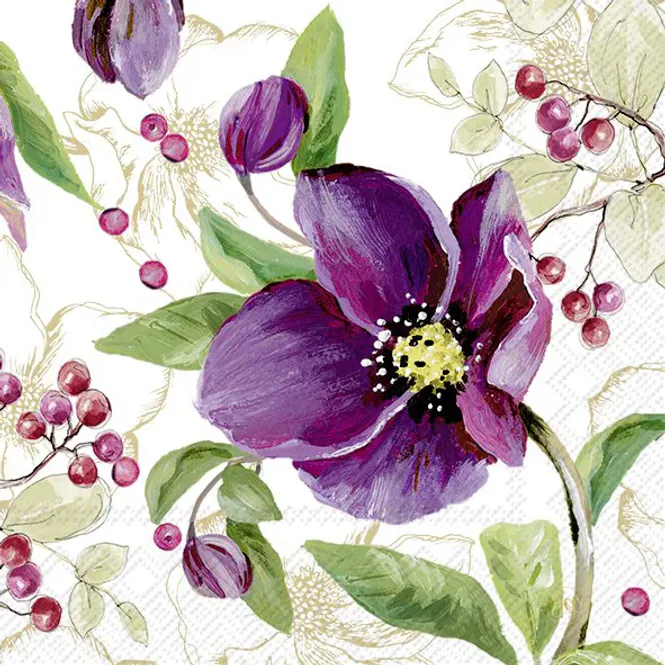 Hovedbilde Rose Noel kaffeservietter