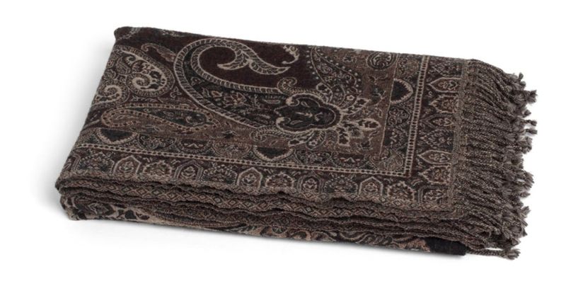 Pledd Paisley Black/Beige