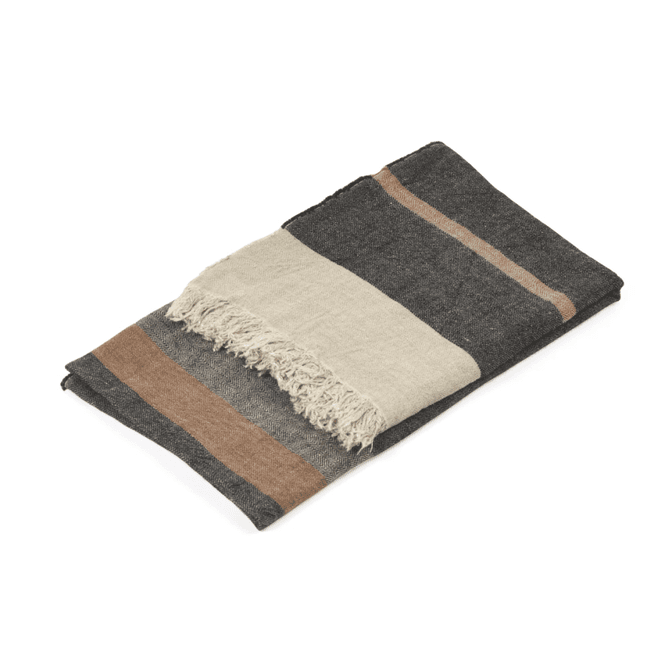 Hovedbilde Libeco Black stripe fouta/pledd