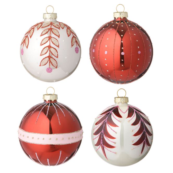 Hovedbilde Glasskule Seraphim Ruby 4pk