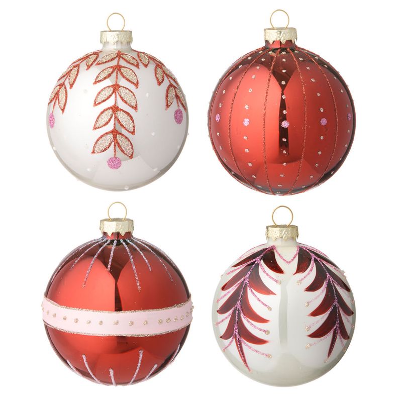 Glasskule Seraphim Ruby 4pk