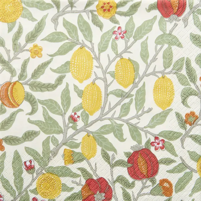 Hovedbilde Servietter Morris Fruit Yellow Lunch