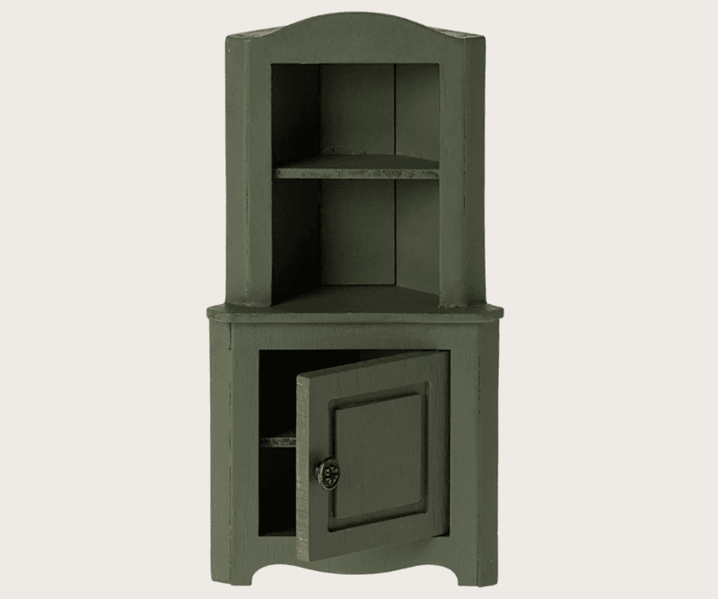 Maileg Corner cabinet Mouse Dark green